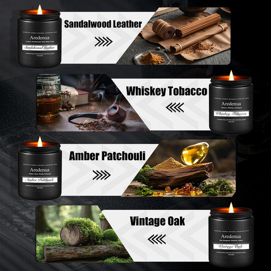 Whiskey Tobacco scented candle tin