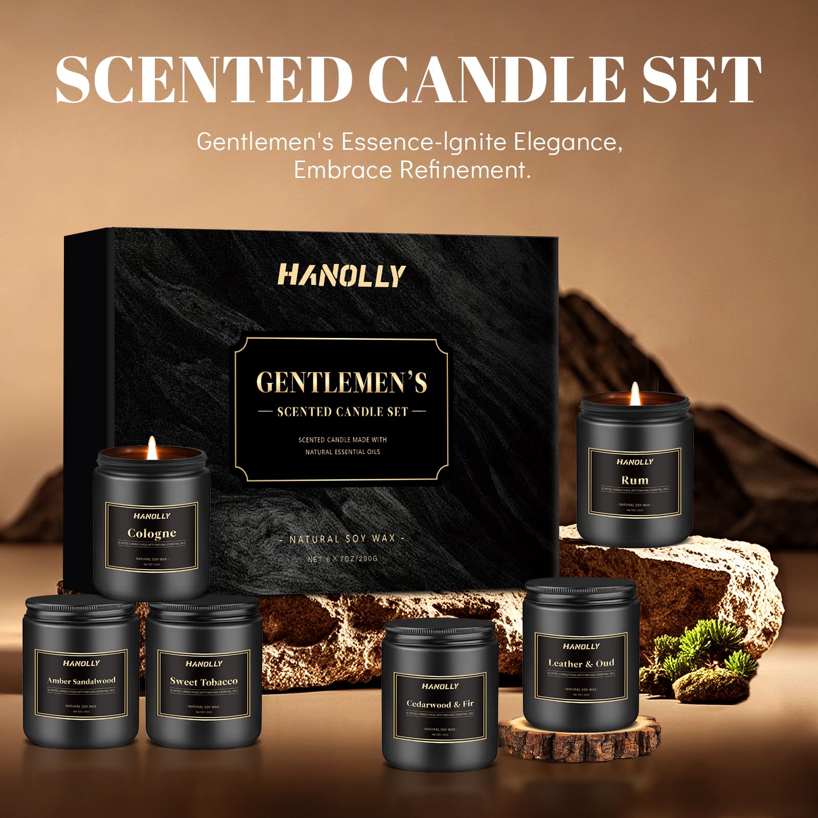Cologne scented candle designed for modern men
