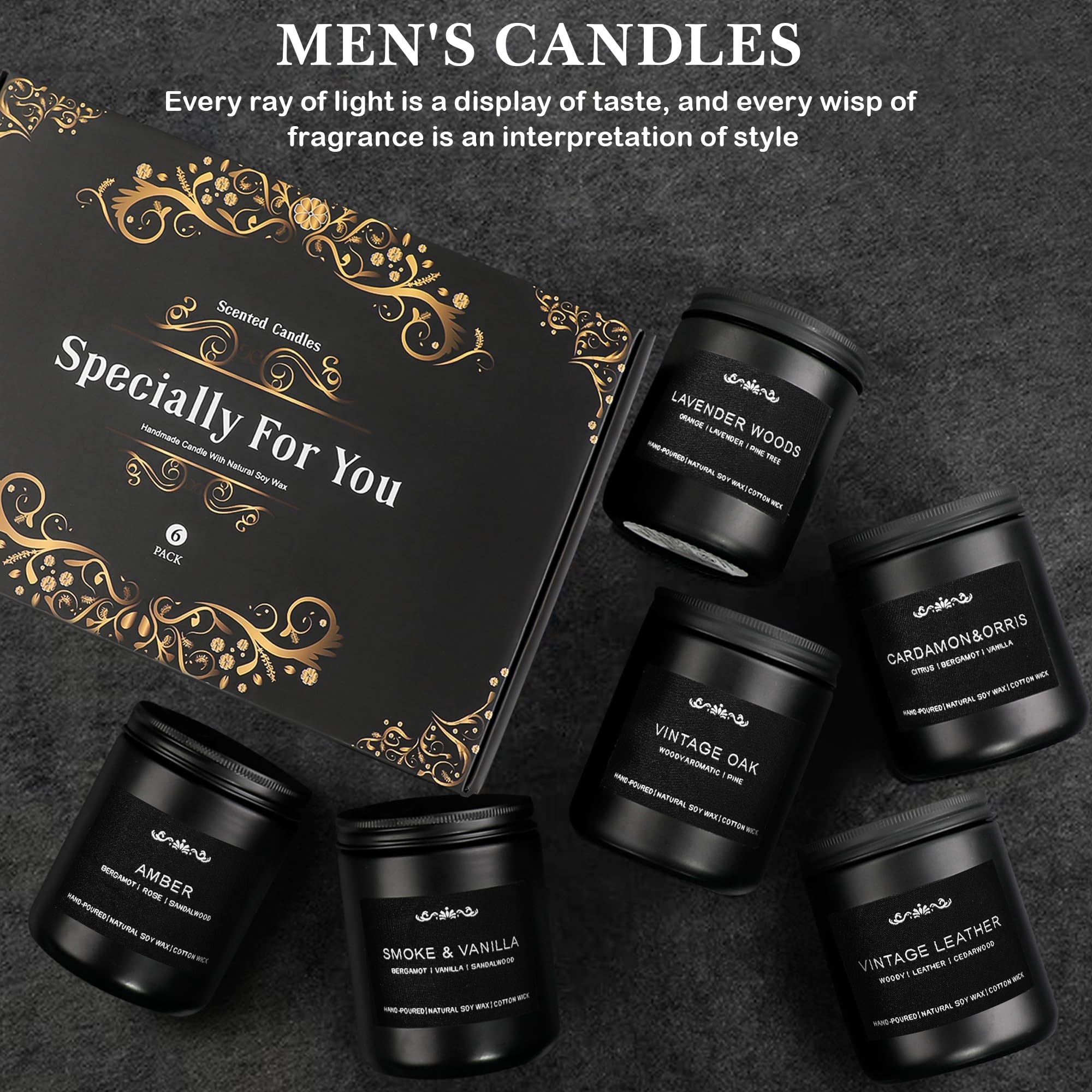 Amber fragrance candle for men (7oz)