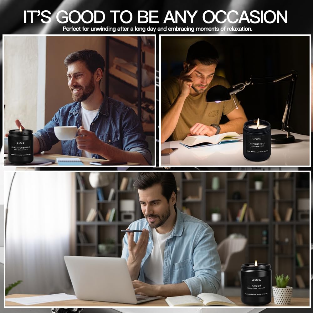 Gift box packaging for men's scented candles