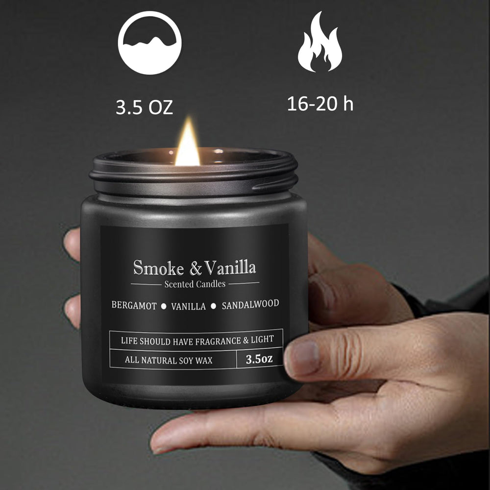 Rose & Sandalwood candle with other scents from the collection.