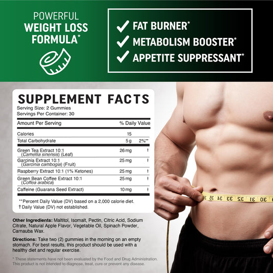 Close-up of Apple-flavored Fat Burner Gummies in bottle