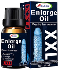 Amber glass bottle of Men's Herbal Enlarge Massage Oil with dropper