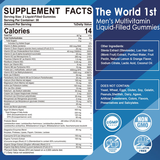 Bottle with Mens Multivitamins Gummies label