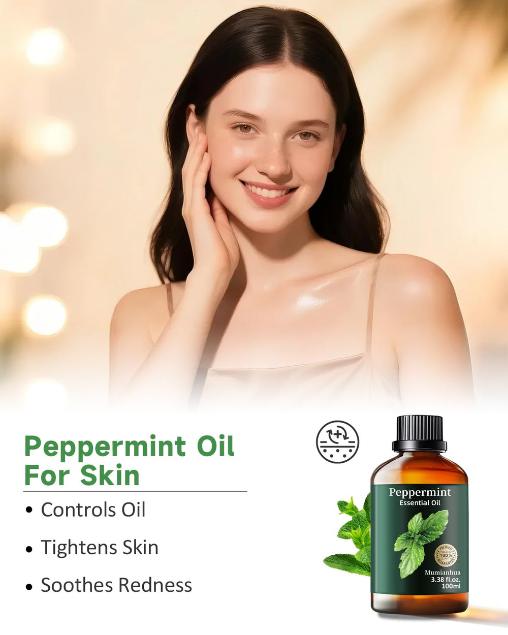 Peppermint essential oil blended with carrier oil for skincare.