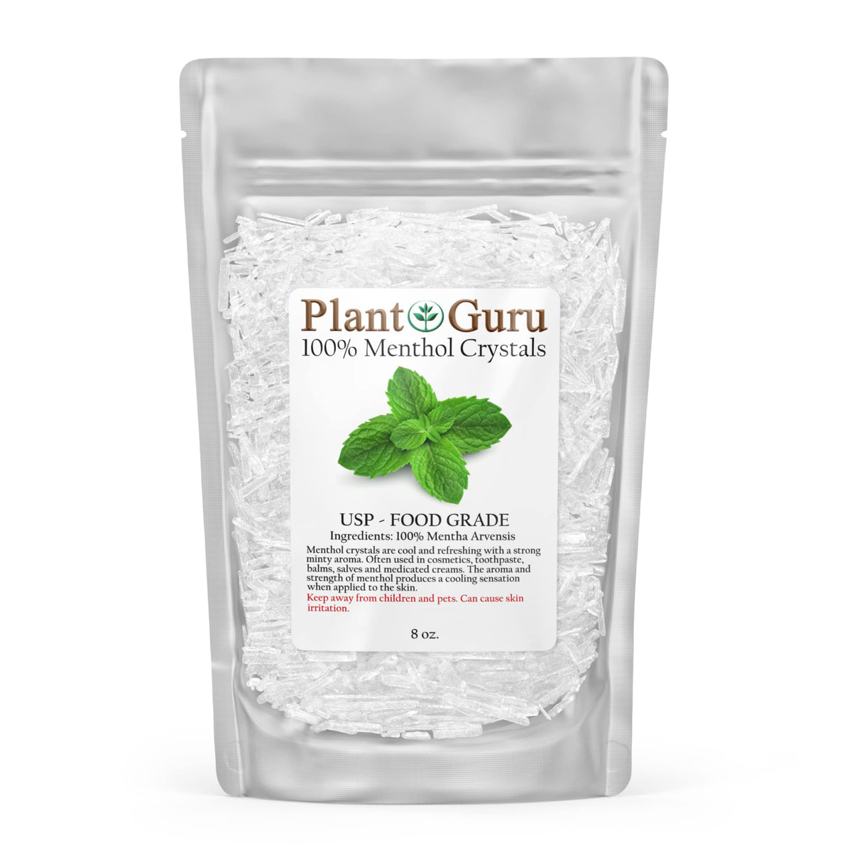 8 oz jar of Menthol Crystals (Mentha Arvensis)