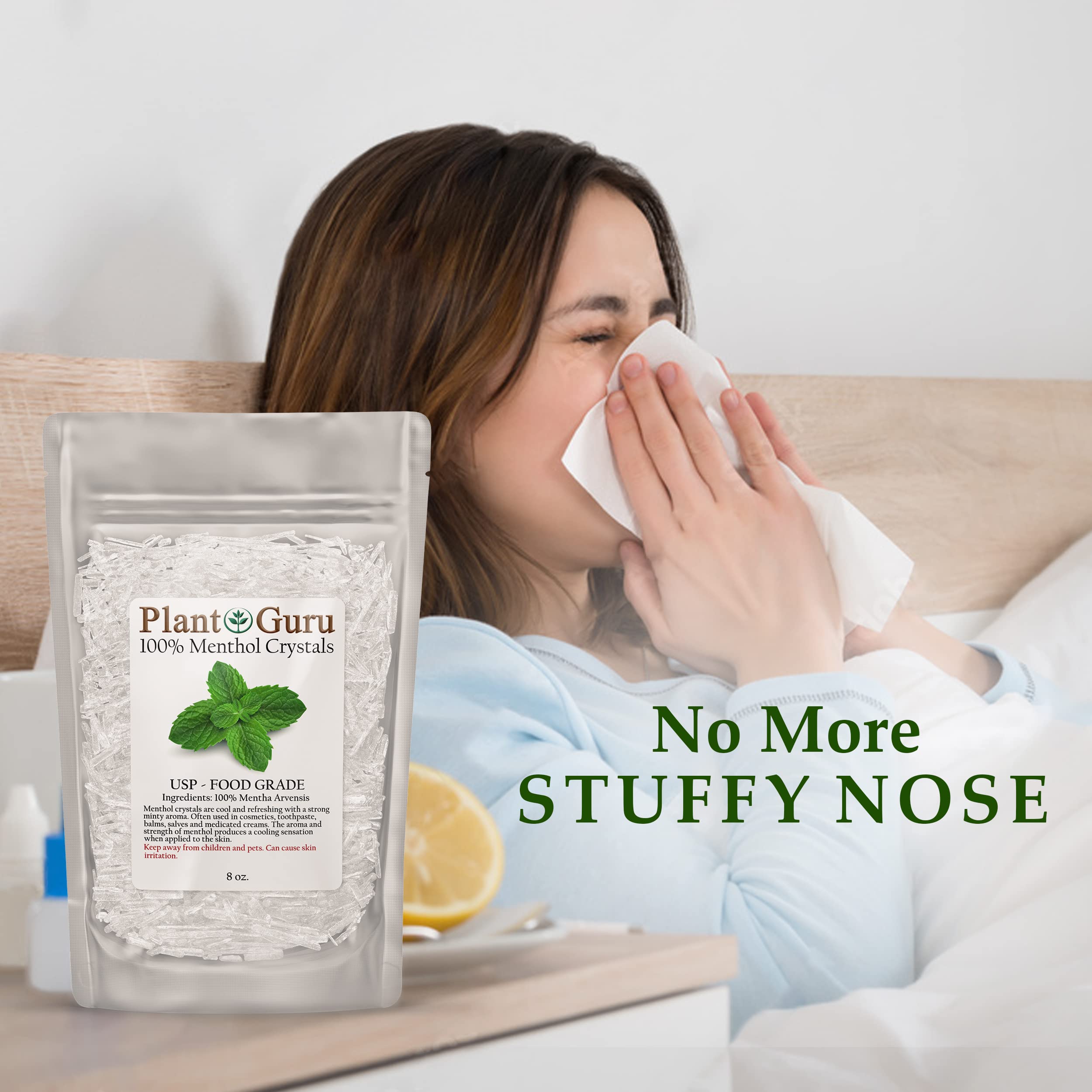 Menthol Crystals used in cosmetics and balms