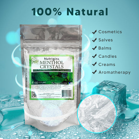 Back label showing ingredients and purity information
