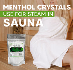 Menthol crystals used for aromatherapy in steam room