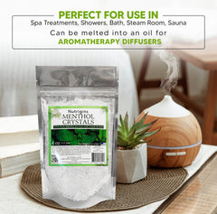 Home spa setup using menthol crystals