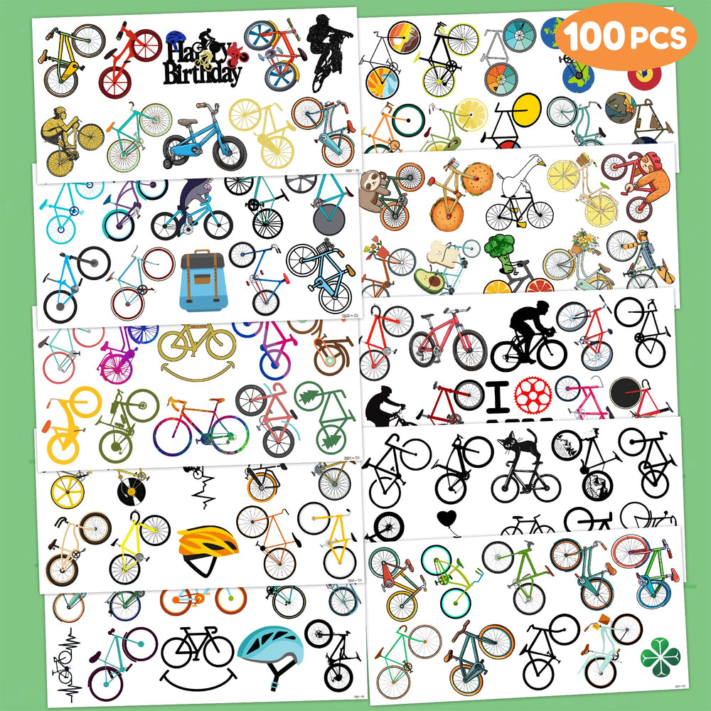 MeoIsDaBest bike tattoo sheet perfect for photo-worthy party favors.