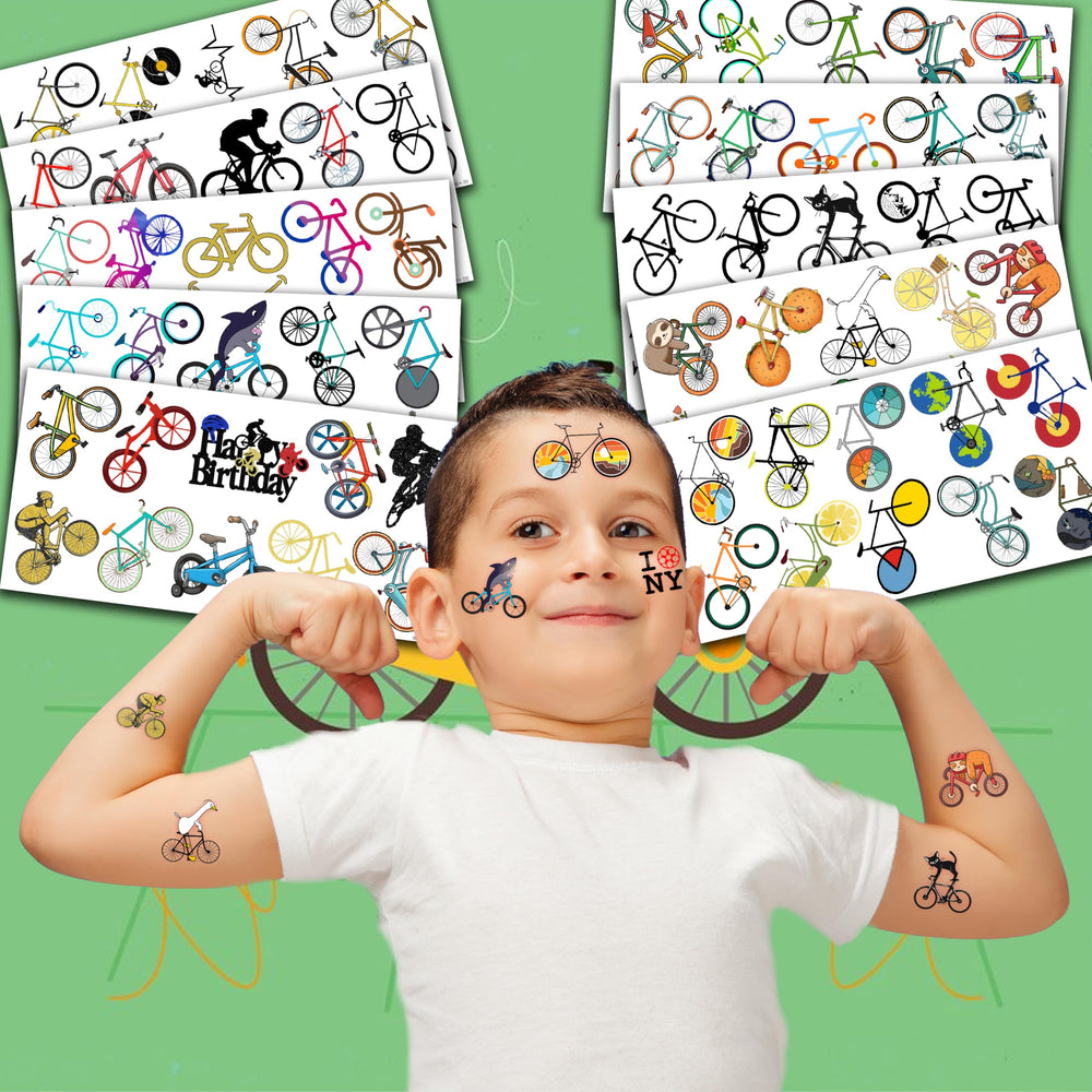 MeoIsDaBest bicycle tattoo sheet ideal for carnival celebrations.