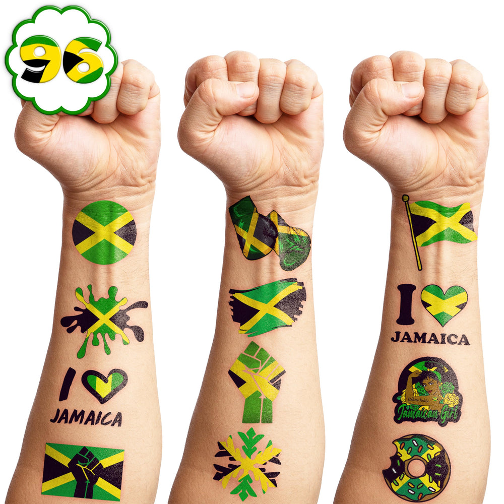 MeoIsDaBest Jamaica flag tattoos as party favors for kids
