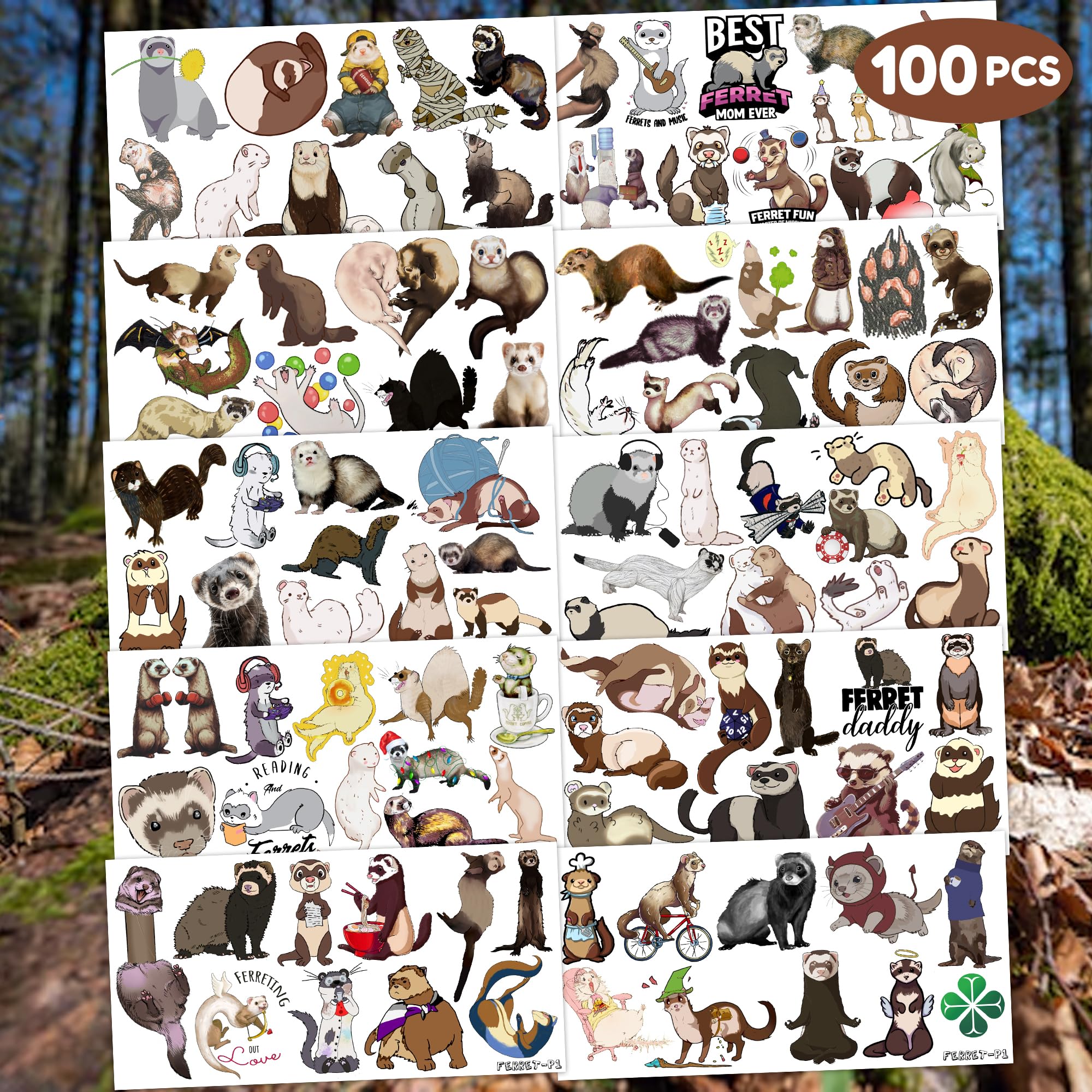 MeoIsDaBest ferret tattoos apply easily on skin or objects for quick flair.