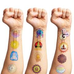 MeoIsDaBest Mandala flowers design tattoos provide colorful options for poolside events
