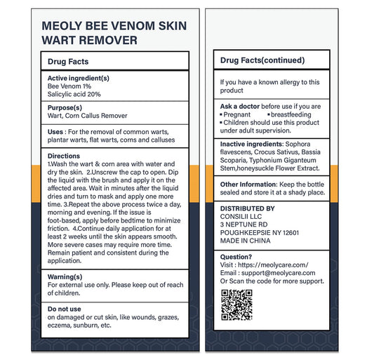 MEOLY Bee Venom Wart Remover delicate brush enables targeted application.