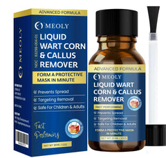 MEOLY easy wash and brush usage indicates simple at-home wart care routine