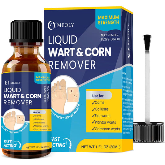 MEOLY Salicylic Wart Removal bottle demonstrates fast-acting wart treatment for clearer skin.