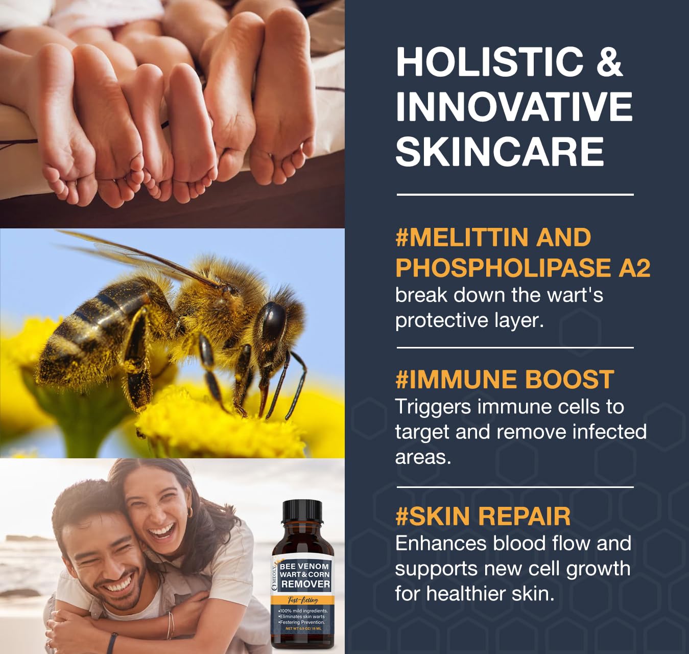 MEOLY Wart Remover for plantar wart treatment on feet with fast-acting formula.