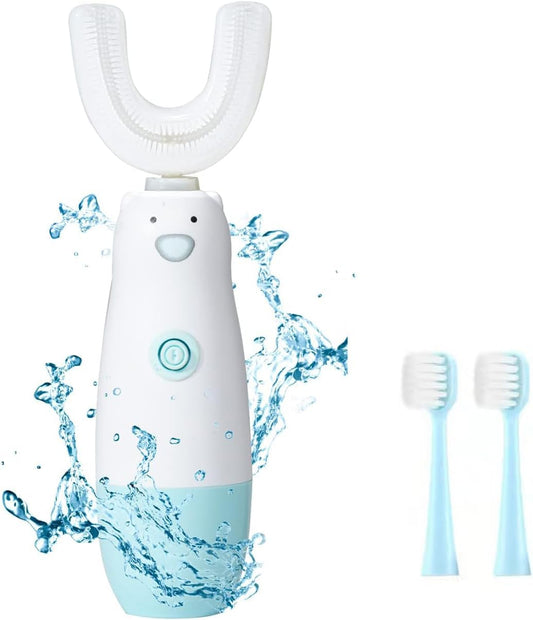 Meqtpomy kids electric toothbrush blue with U-shaped head