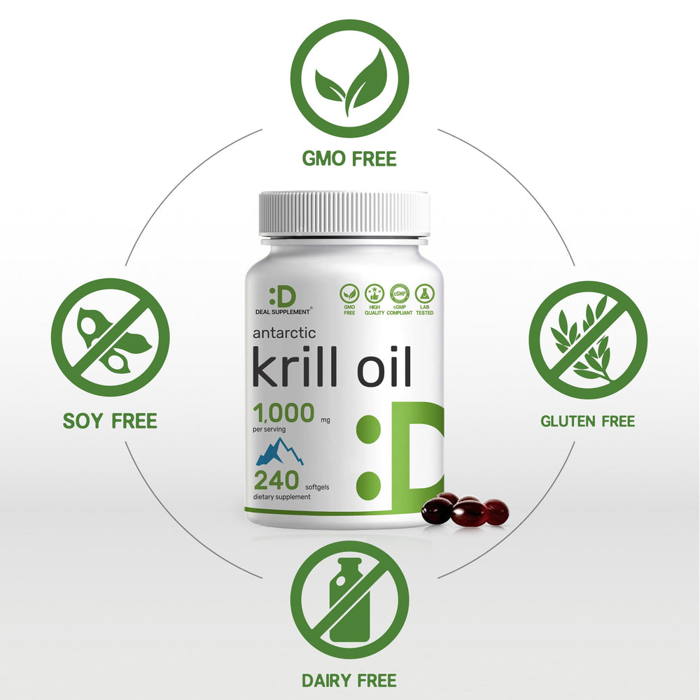 Mercury-free krill oil label on bottle