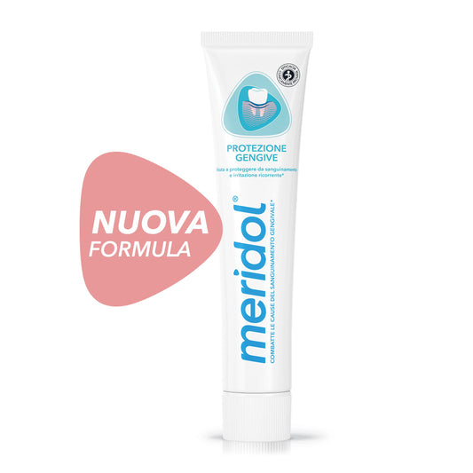 Front view of Meridol Gencives Irritees Dentifrice twin-pack 2 x 75 ml