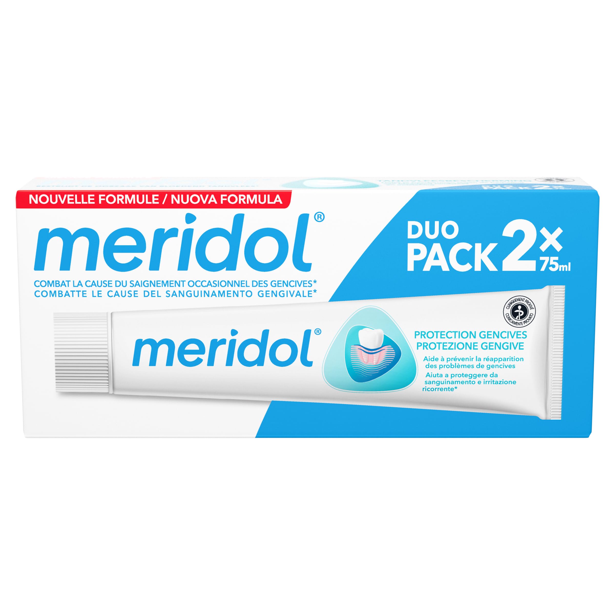 Hero image of Meridol Gencives Irritees Dentifrice Pack Double 2x75ml