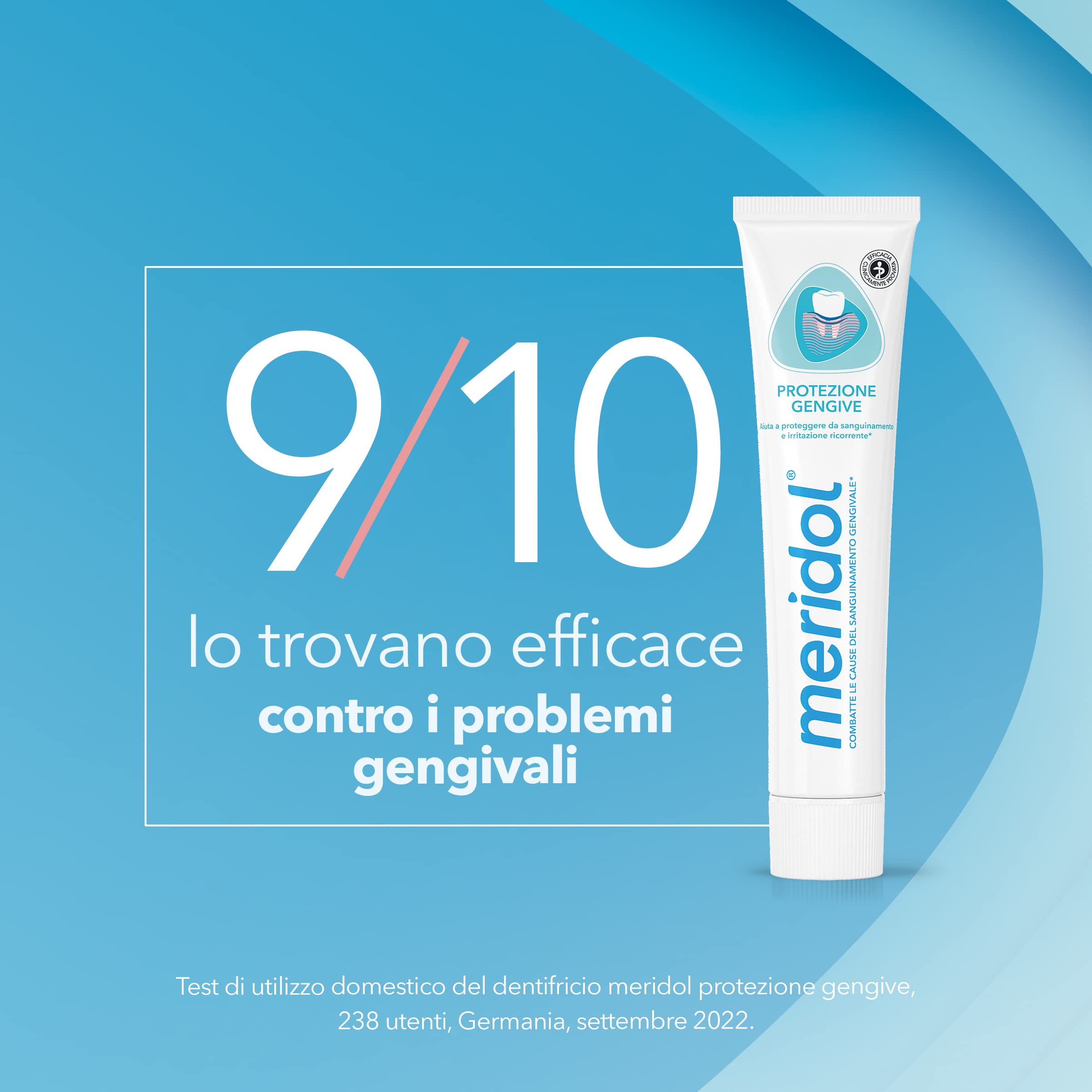 Product label for Meridol Gencives Irritees Dentifrice Double Pack