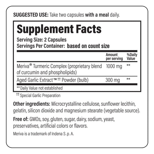 Meriva Turmeric Complex with Cur cumin for absorption