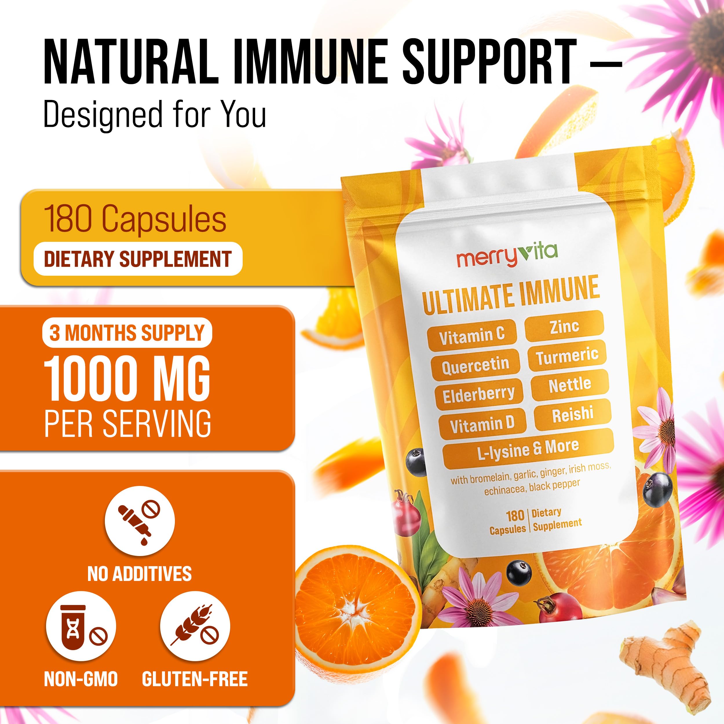 Ingredients: zinc, elderberry, quercetin and bioflavonoids