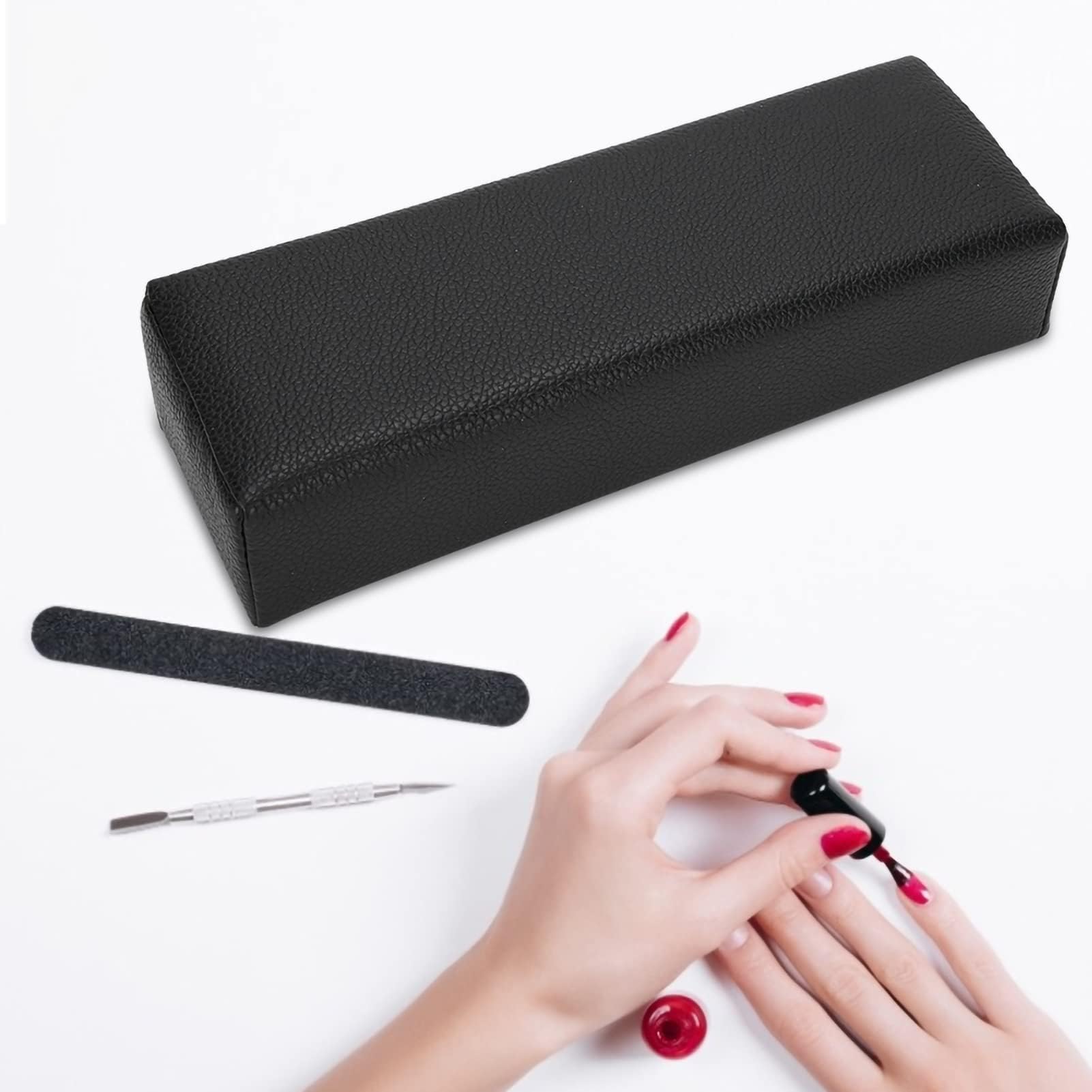 Merterfly arm rest for salon and home use in sleek black PU leather