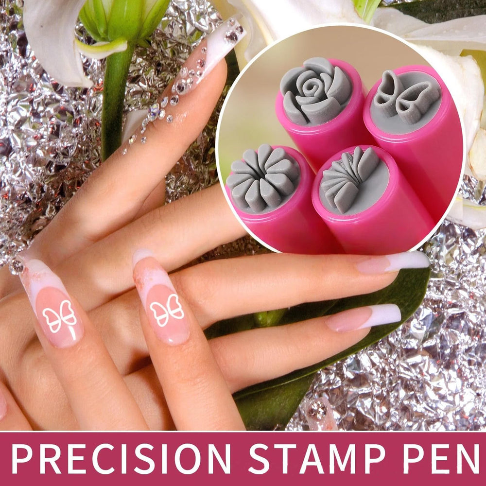 Mervothixa close-up of precise laser-engraved stamp heads.