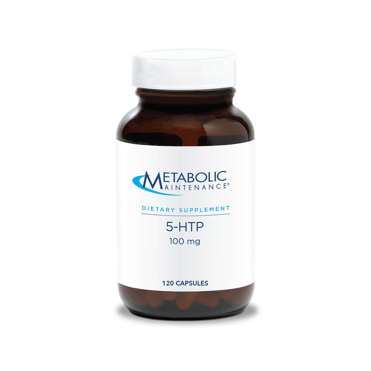 Bottle of Metabolic Maintenance 5-HTP 100mg with Griffonia simplicifolia seeds