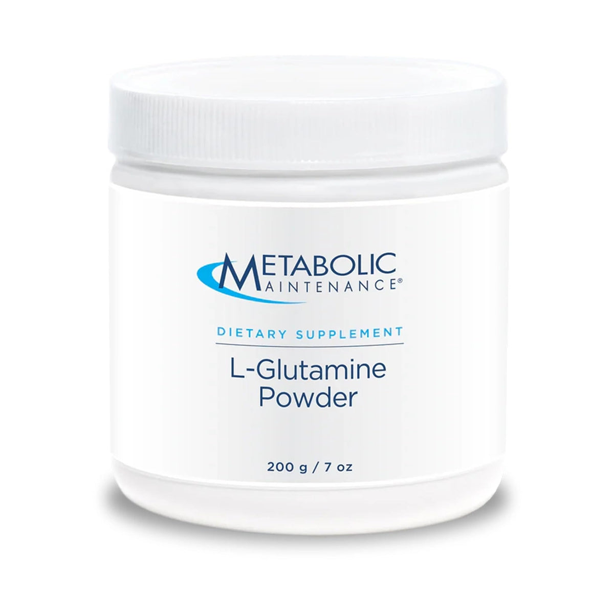 Metabolic Maintenance L-Glutamine powder bottle label showing 1000 mg per serving