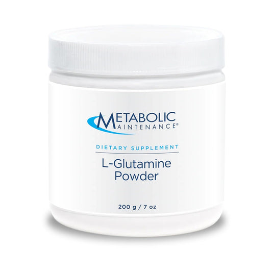 Metabolic Maintenance L-Glutamine powder bottle label showing 1000 mg per serving