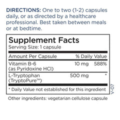Usage/box image for Metabolic Maintenance L-Tryptophan 500mg 60 capsules