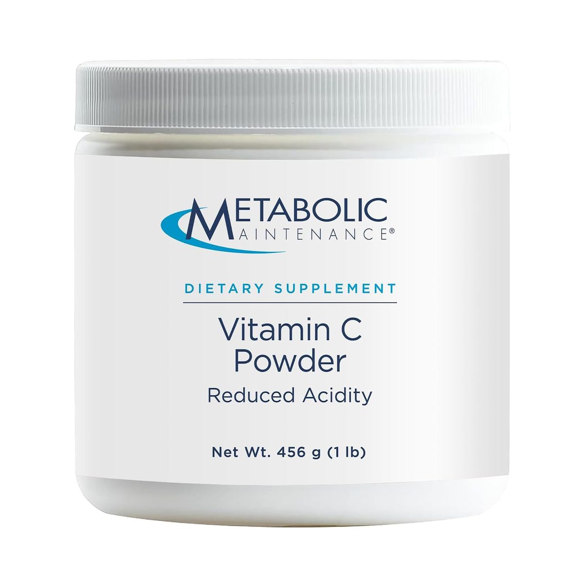 Metabolic Maintenance Vitamin C powder bottle with 1100 mg dose label