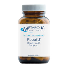 Front label of Metabolic Maintenance Rebuild bone health supplement bottle