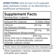 Metabolic Maintenance SAMe 200 mg 60 capsules packaging display