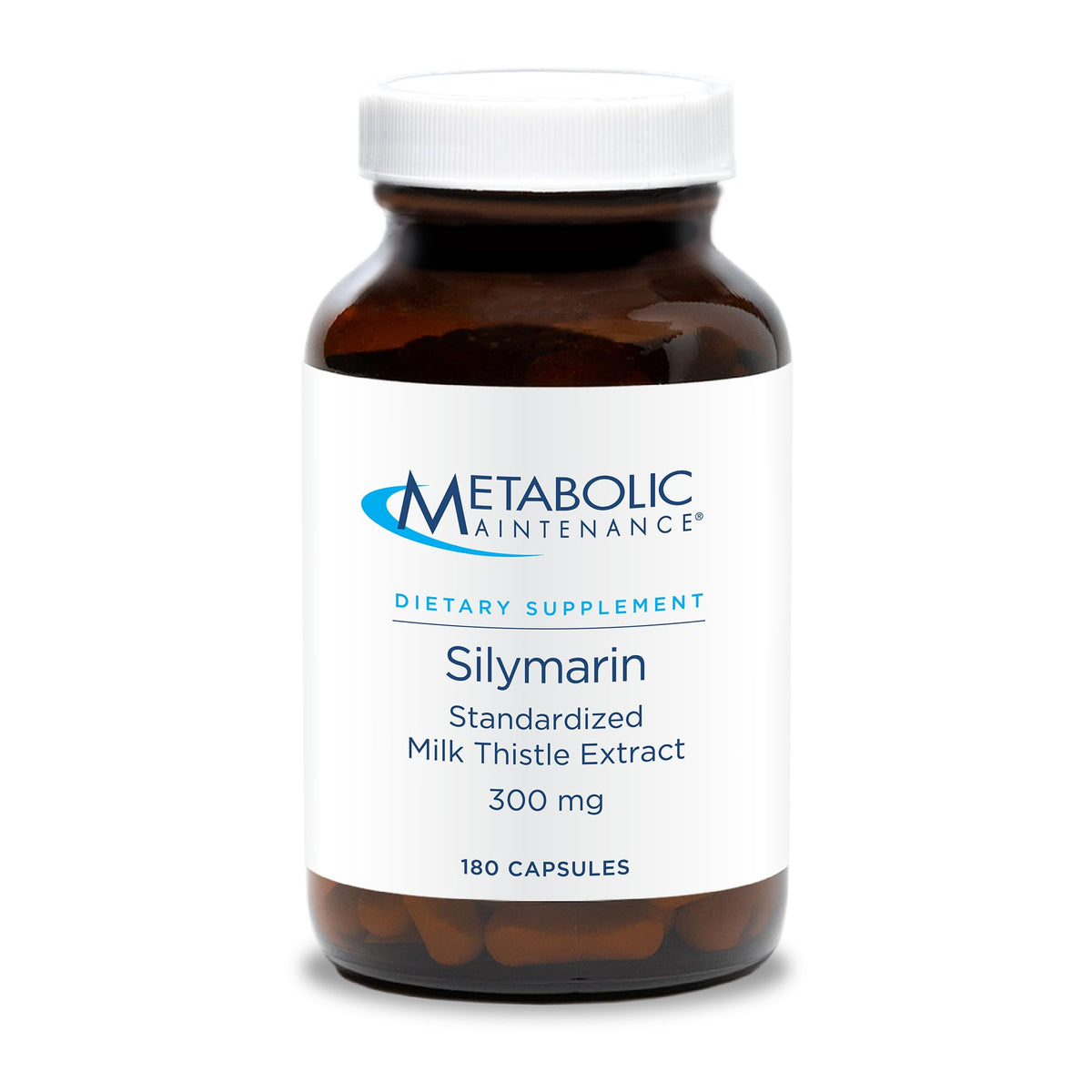 Metabolic Maintenance Silymarin 180 capsules bottle on white background
