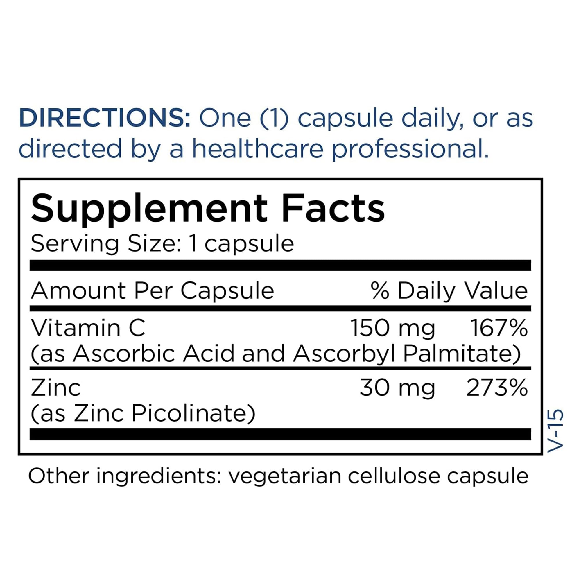 Gluten-free, BPA-free amber bottle packaging for zinc supplement