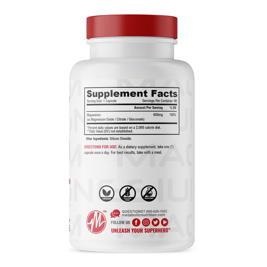 Close-up of Metabolic Nutrition Magnesium capsules