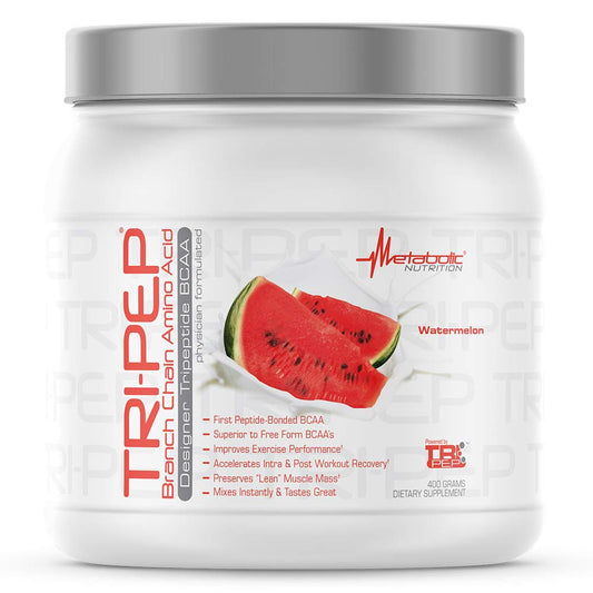 Metabolic Nutrition TRIPEP Watermelon flavored BCAA powder 400g bottle front view