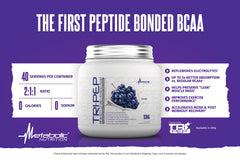 Nutrition label for Metabolic Nutrition TRIPEP 400g BCAA powder