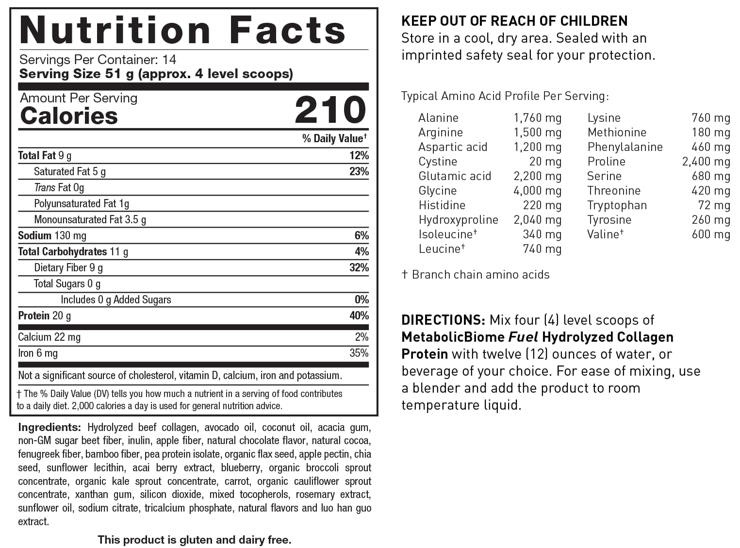 Collagen protein powder scoop for chocolate flavor