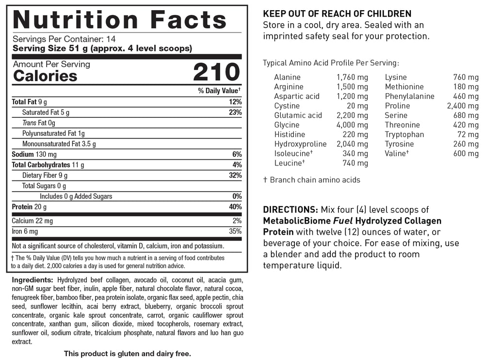 Collagen protein powder scoop for chocolate flavor