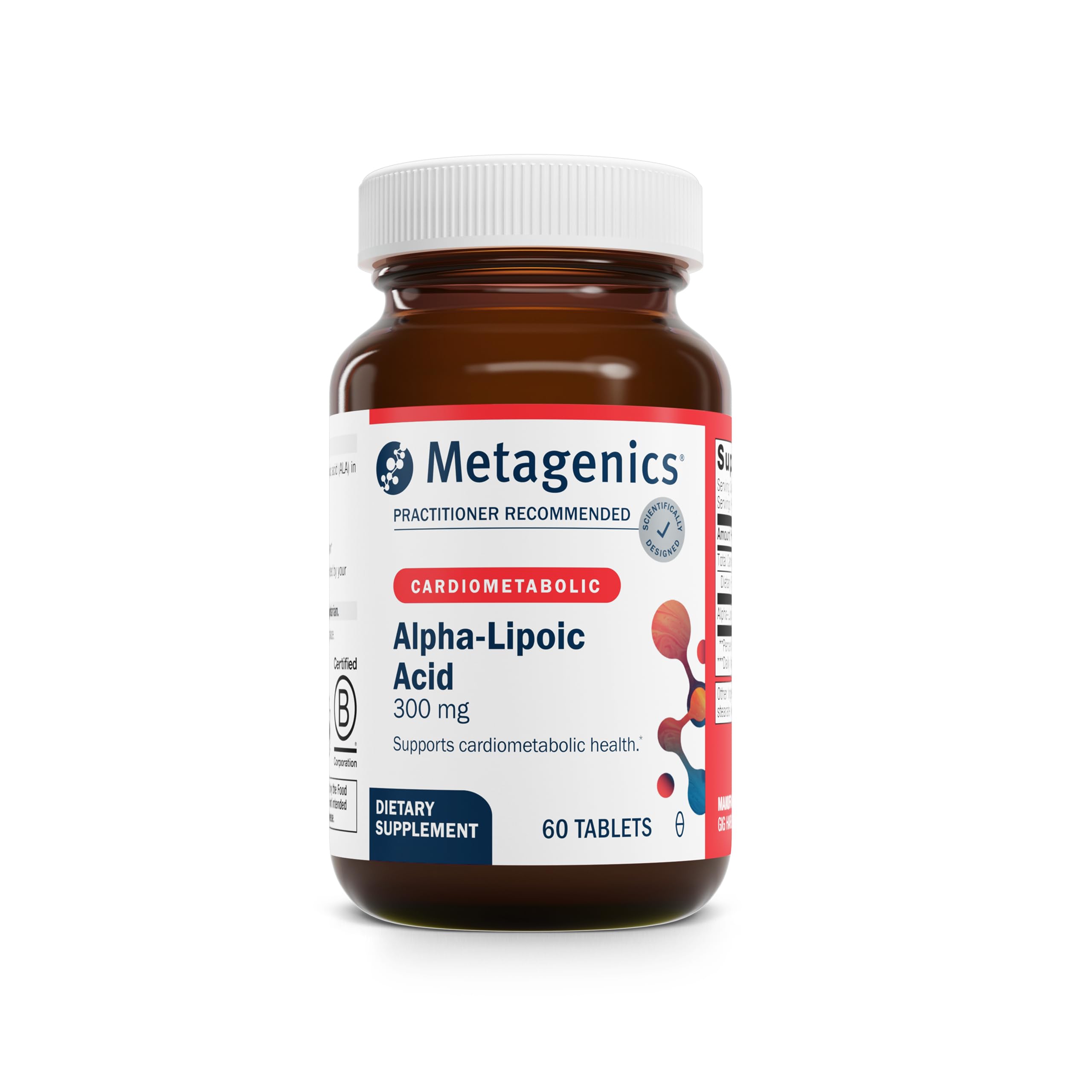 Metagenics Alpha-Lipoic Acid 300 mg bottle on white background