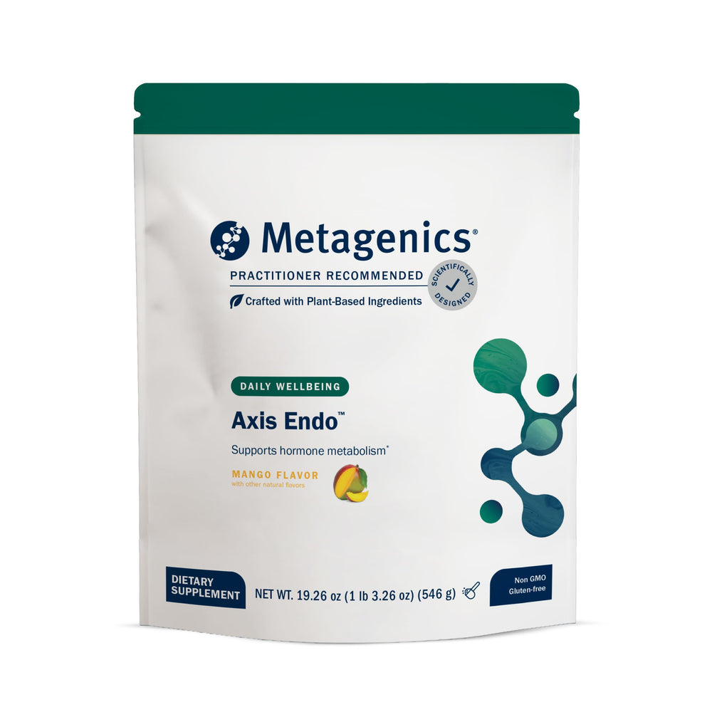 Metagenics Axis Endo bottle with Mango Flavor label