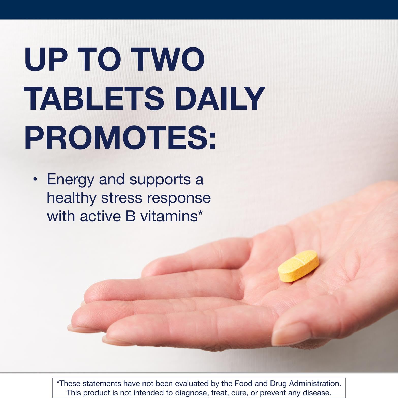 Supplement tablets depicting energy metabolism support