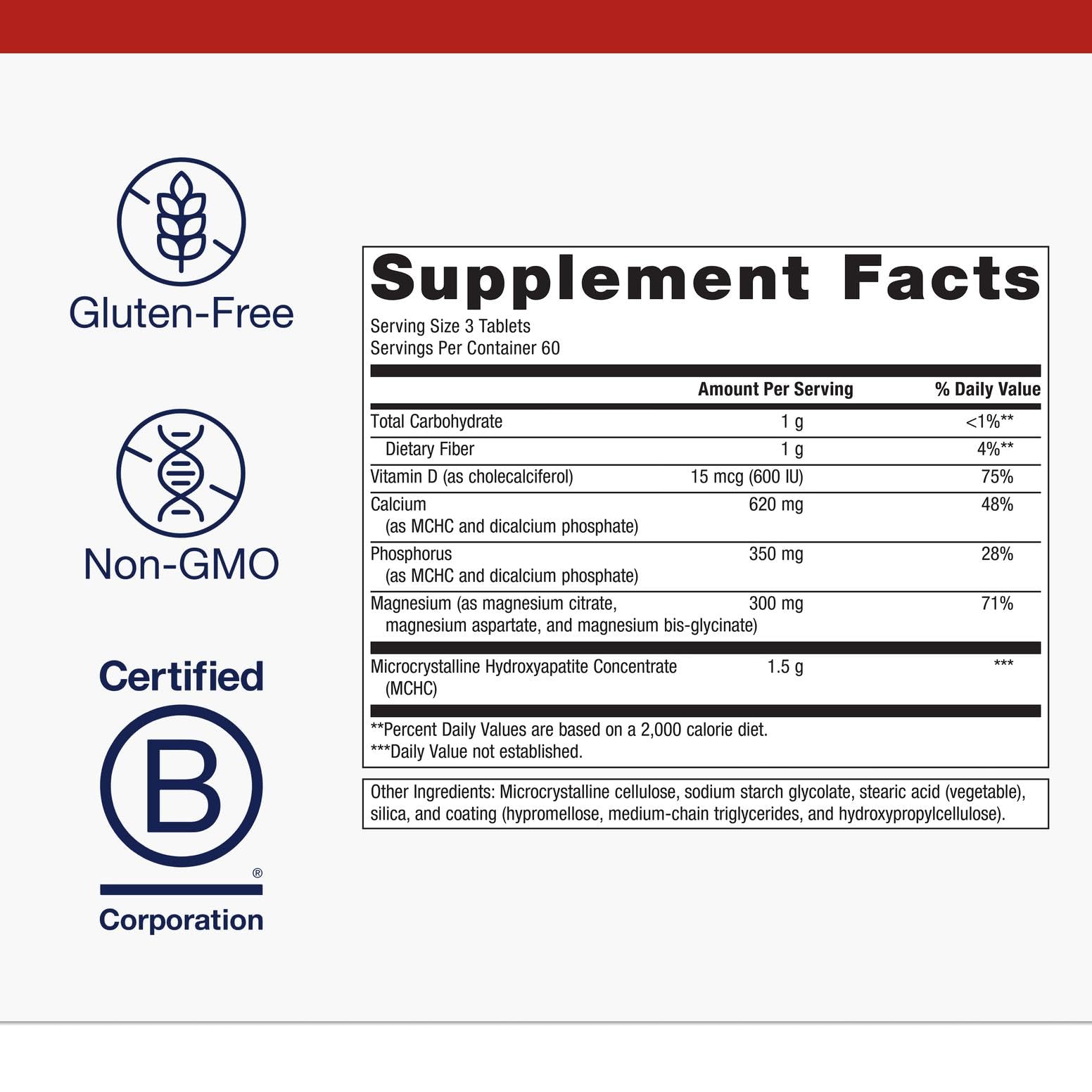 Metagenics Bone Builder capsules close-up highlighting chelated minerals for absorption.